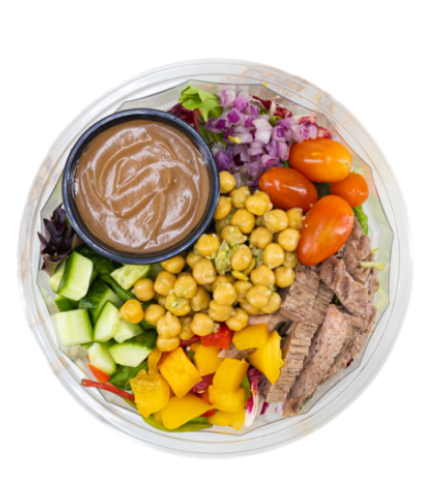 Steak and chickpea power bowl