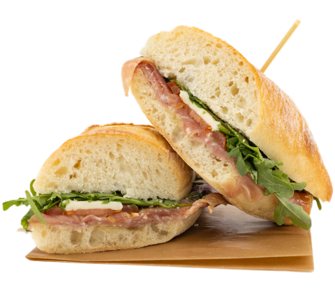 Prosciutto and arugula sandwich